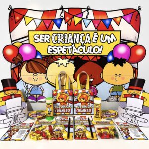 KIT PAINEL E LEMBRANCINHAS DIA DAS CRIANÇAS "TEMA CIRCO"
