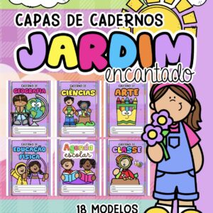 CAPAS DE CADERNO "TEMA JARDIM ENCANTADO"