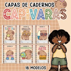 CAPAS DE CADERNO "TEMA CAPIVARA"