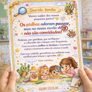 AVISO ESCOLAR "CUIDADO COM PIOLHOS"