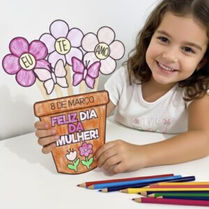 ATIVIDADE INTERATIVA "DIA DA MULHER VASO DE FLOR"