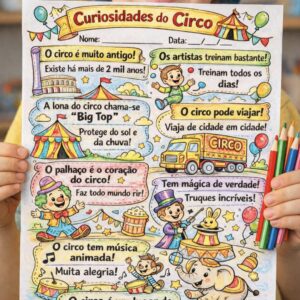 "CURIOSIDADES DO CIRCO" PARA COLORIR