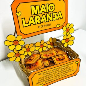 CESTA COM MENSAGENS MAIO LARANJA