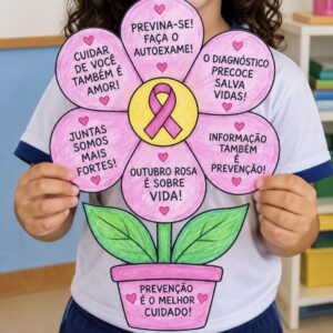 ATIVIDADE OUTUBRO ROSA "FLOR DE AMOR E CONSCIENTIZAÇÃO"