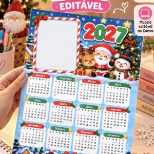CALENDÁRIO EDITÁVEL DE NATAL